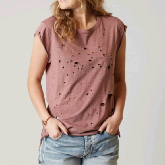 NWT Buckle Gilded Intent Distressed Boyfriend Tee - Picture 1 of 6